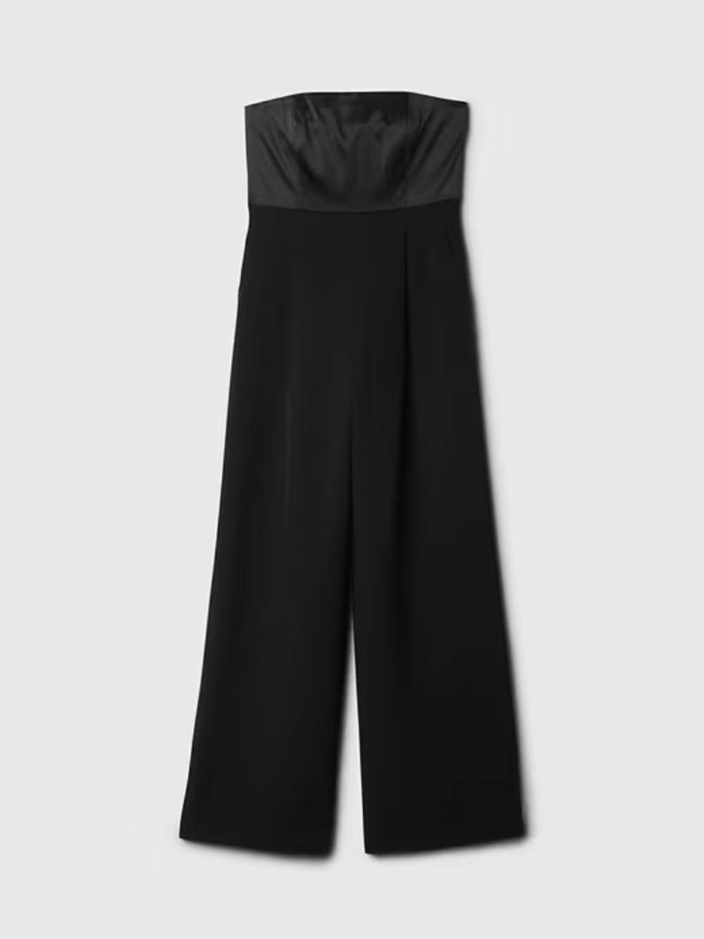 NWT Gap Strapless Mixed Media Black Jumpsuit Size 12